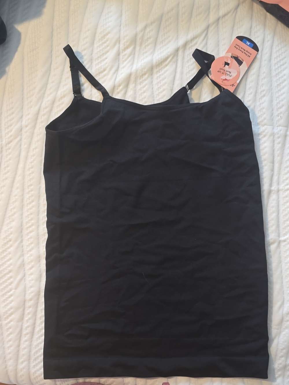NWT -2 Shapermint All Day Every Day Scoop Neck Camis (Black And White)
